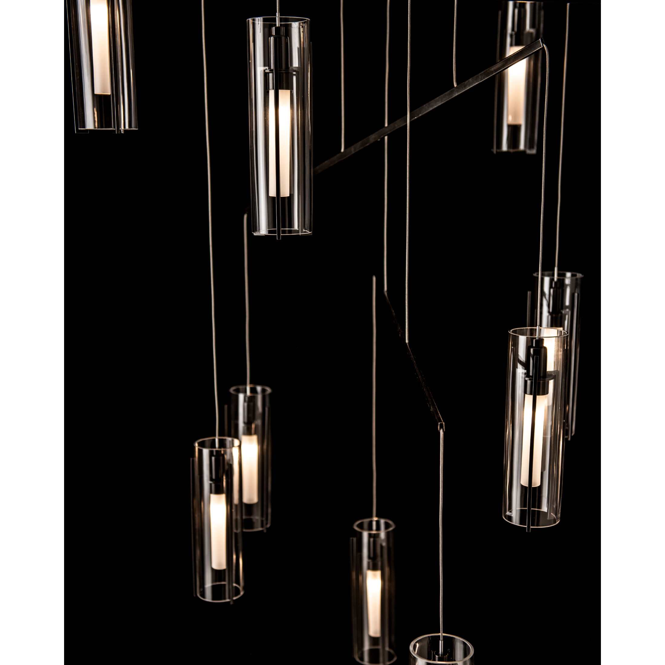 Exos 10 Light 34.9 inch Ink Mobile Pendant Ceiling Light in Clear