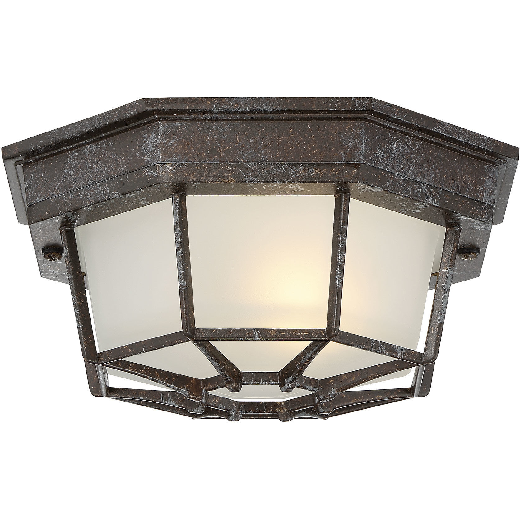 Exterior Collections 1 Light 9 inch Rustic Bronze Outdoor Flush Mount
