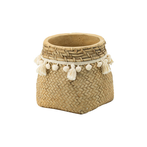 Woven Natural/Cream Outdoor Planter