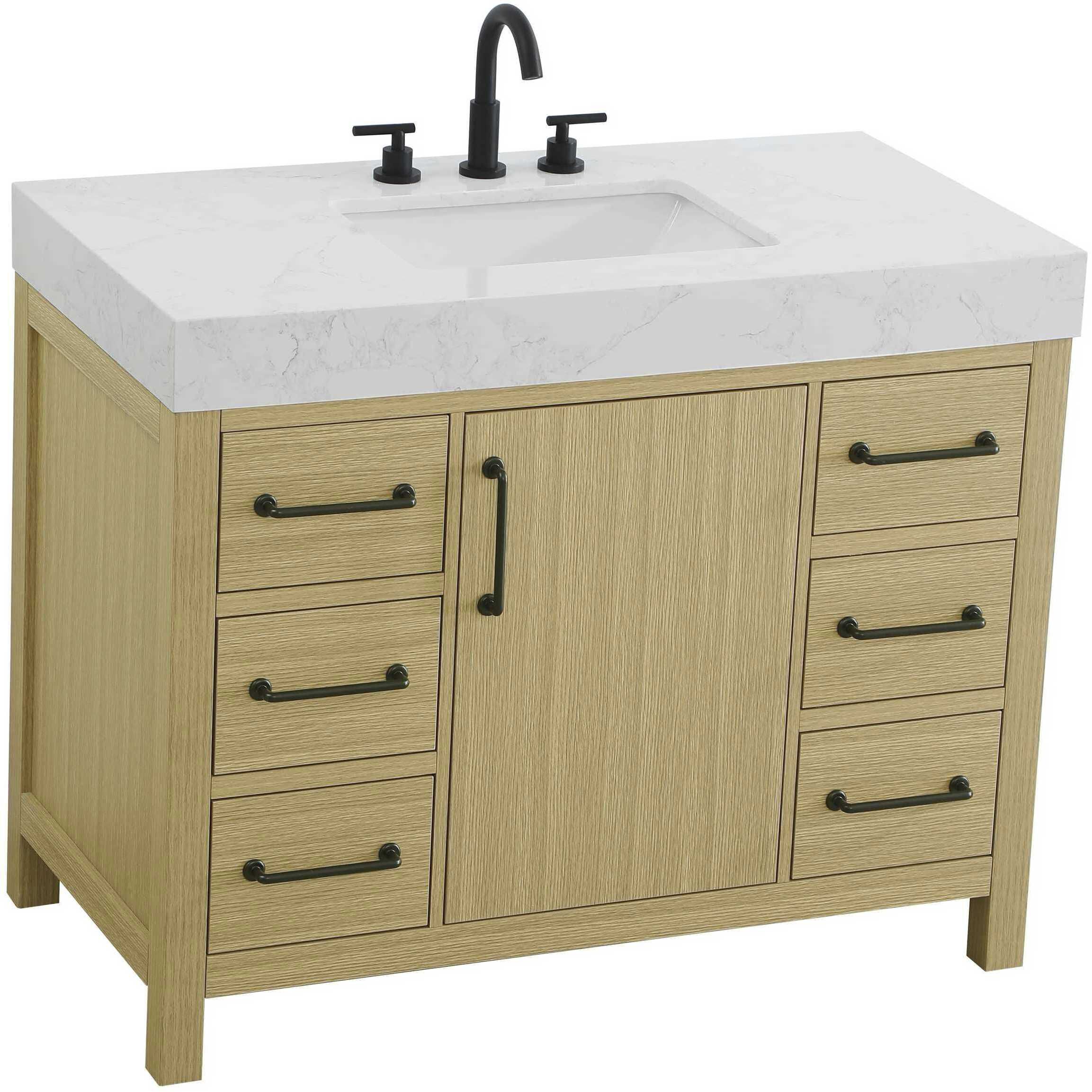 Nathan 42 X 34 inch Honey Brown Bathroom Vanity Cabinet in Not Included