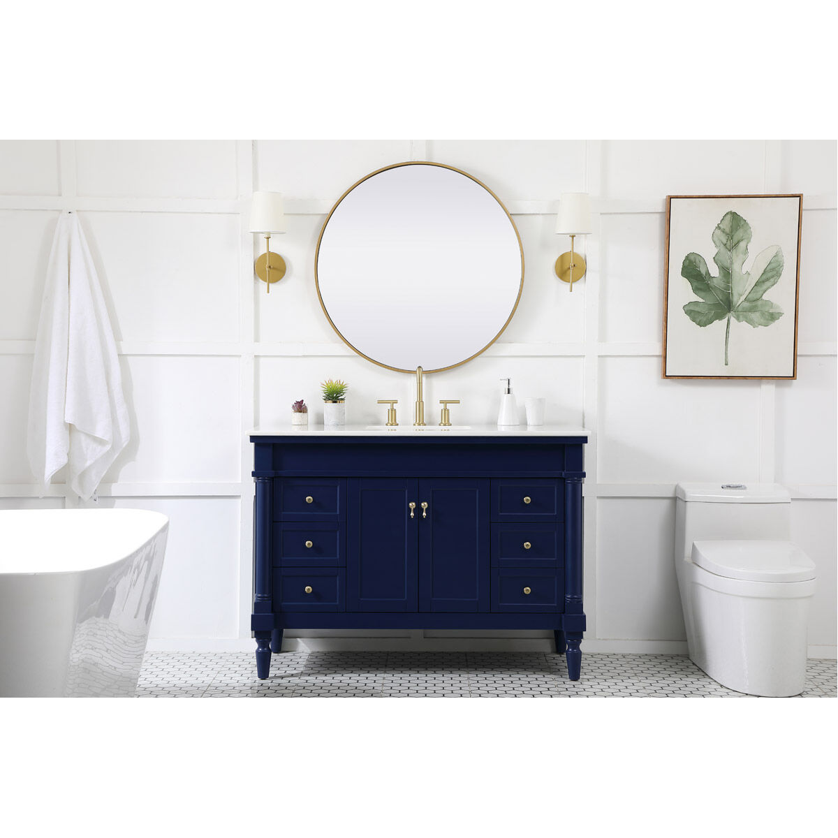 Lexington 48 X 22 X 35 inch Blue Vanity Sink Set
