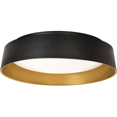 Duncan 1 Light 20 inch Black and Gold Flush Mount Ceiling Light