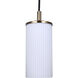 Kinslea 1 Light 4.75 inch Gold Pendant Ceiling Light in White Glass