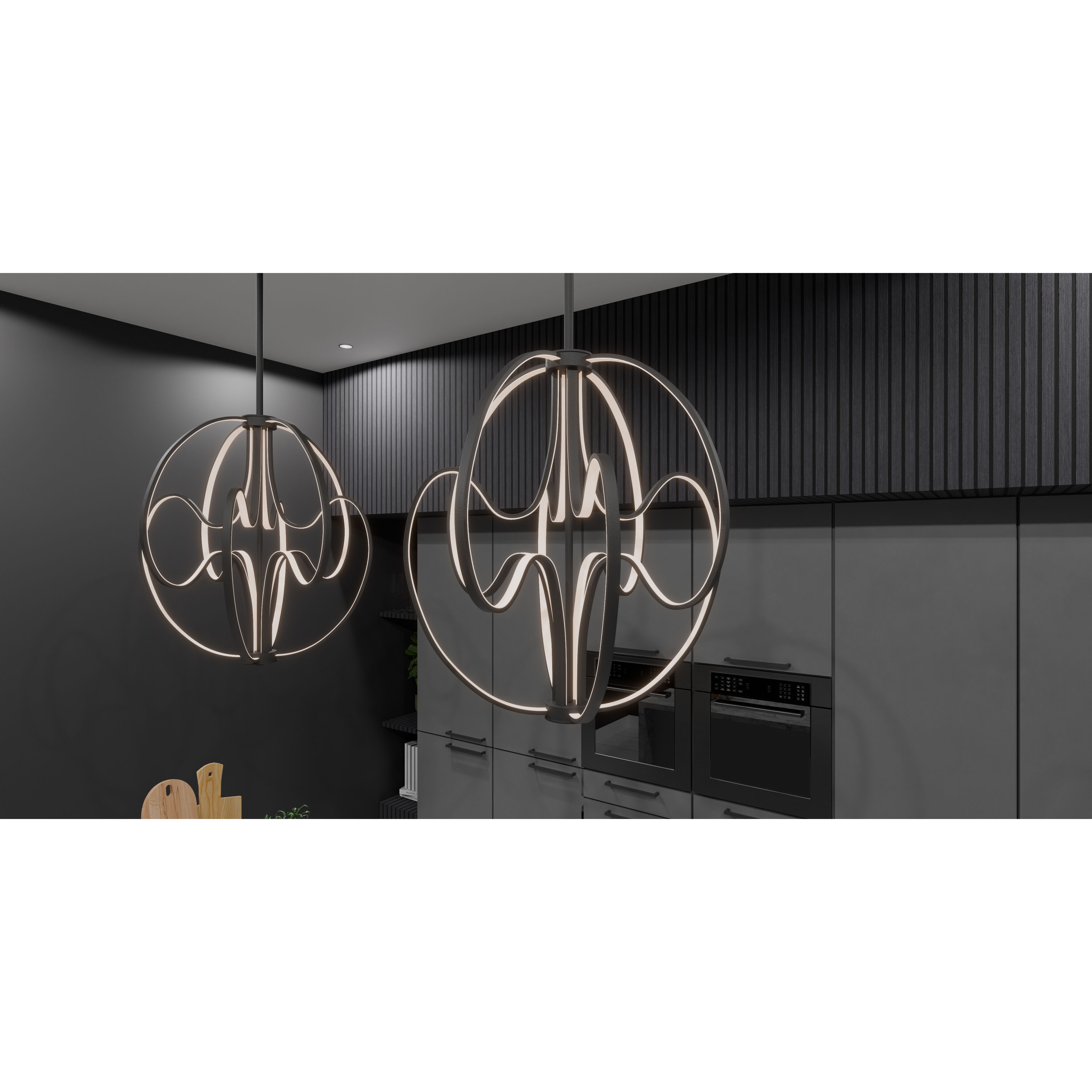 Clairon LED 23.75 inch Matte Black Pendant Ceiling Light