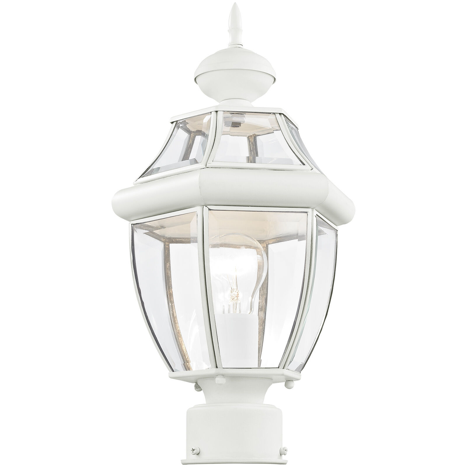 Monterey 1 Light 17 inch White Outdoor Post Top Lantern