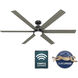 Gravity 72 inch Matte Black with Dark Gray Oak/Matte Black Blades Ceiling Fan