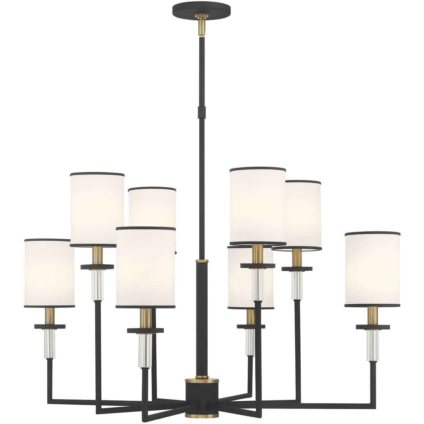 Hatfield 8 Light 33.25 inch Black Forged and Vibrant Gold Chandelier Ceiling Light