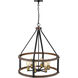 Kirkland 6 Light 25 inch Rustic Mahogany Chandelier Ceiling Light