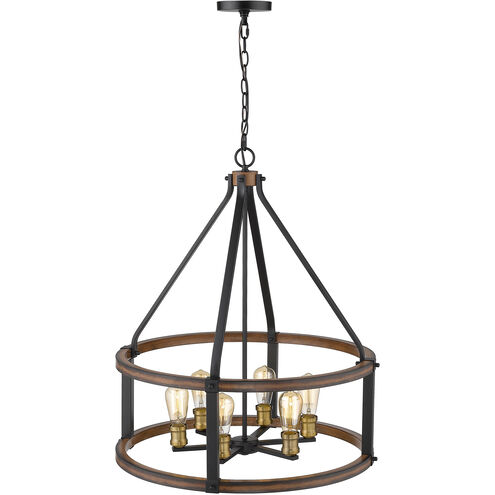 Kirkland 6 Light 25 inch Rustic Mahogany Chandelier Ceiling Light
