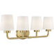 Capra 4 Light 31 inch Warm Brass Bathroom Vanity Light Wall Light, Essentials