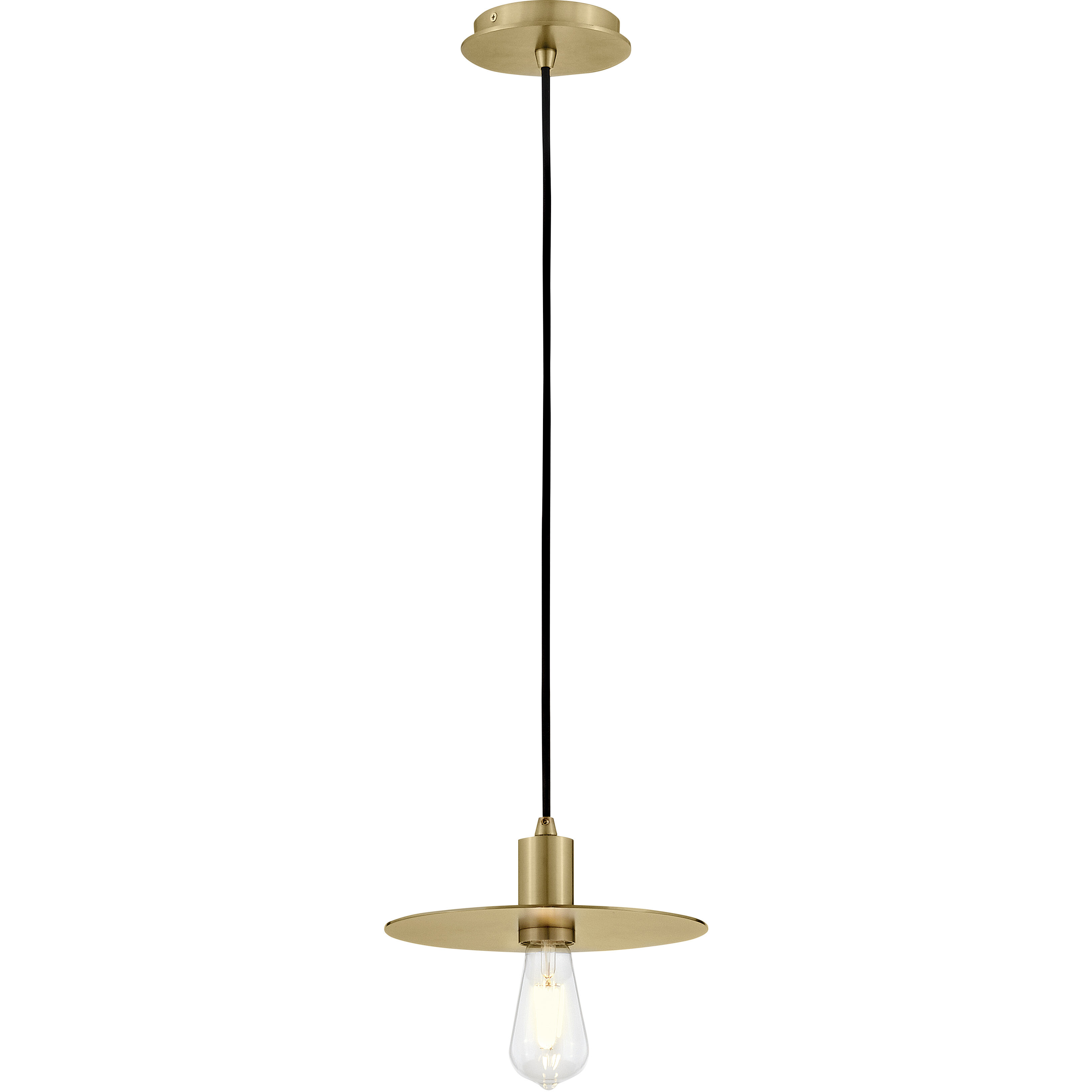 Lulu LED 10 inch Lacquered Brass Pendant Ceiling Light, Semi-Flush Mount