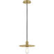 Lulu LED 10 inch Lacquered Brass Pendant Ceiling Light, Semi-Flush Mount