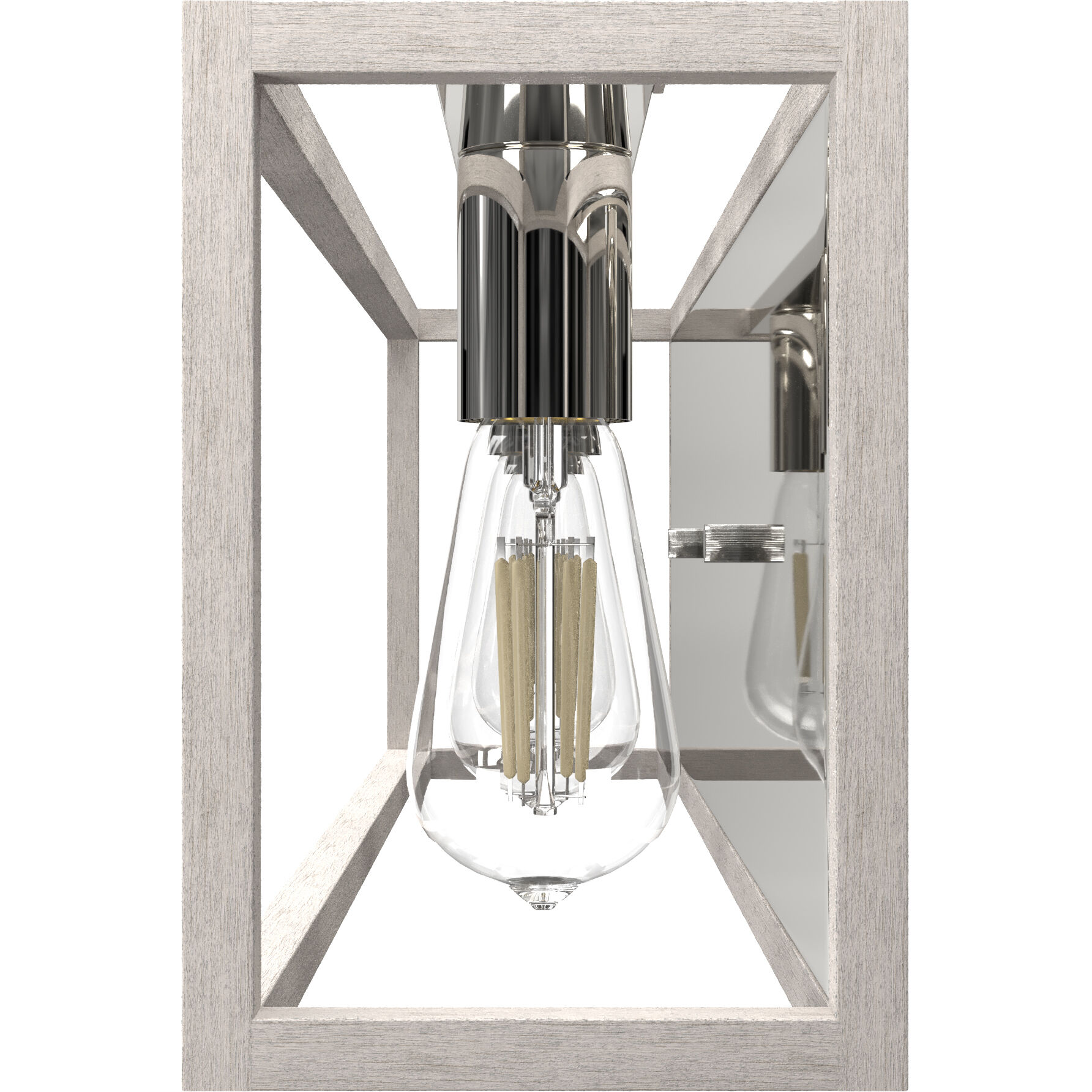 Squire Manor 3 Light 25 inch Distressed White and Chrome Vanity Light Wall Light