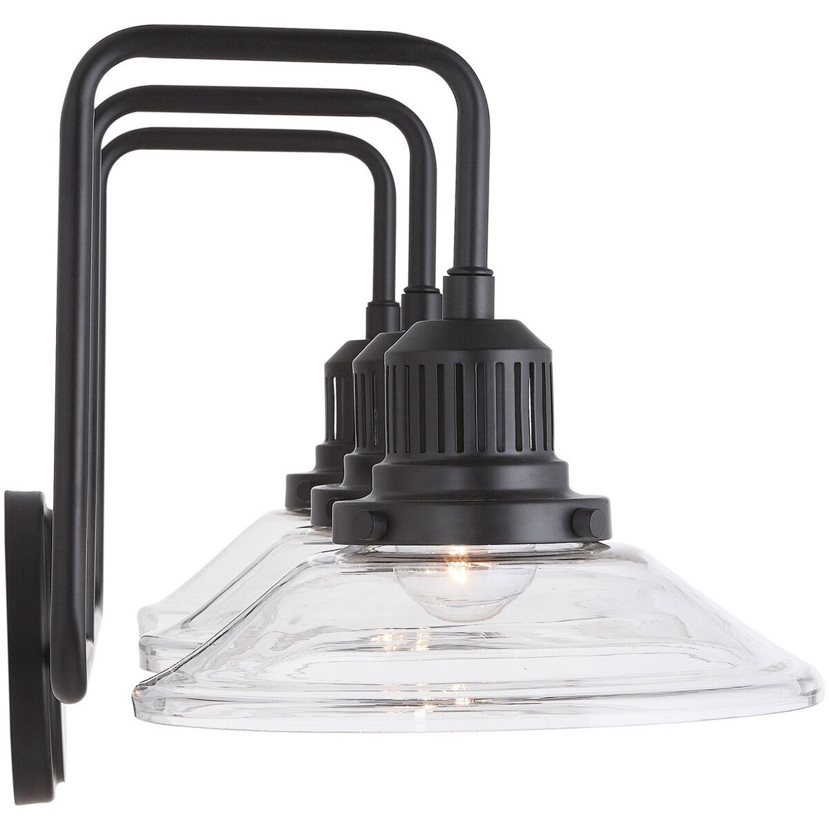 Elijah 3 Light 29.75 inch Matte Black Vanity Light Wall Light