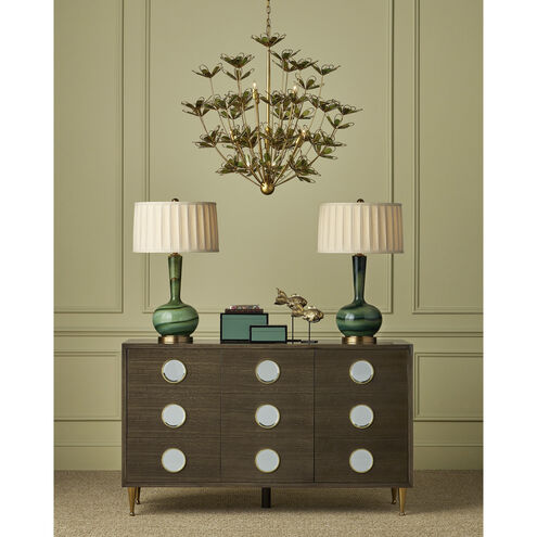 Midsummer 9 Light 39 inch Contemporary Gold Leaf/Contemporary Gold/Green Chandelier Ceiling Light