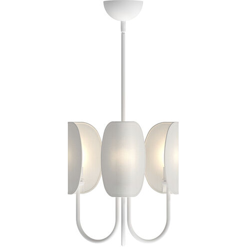 Alora Mood Hera 15 inch Matte White Chandelier Ceiling Light in White and White Cotton Fabric