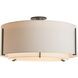 Exos 3 Light 29.3 inch Dark Smoke Semi-Flush Ceiling Light in Natural Anna/Flax, Large
