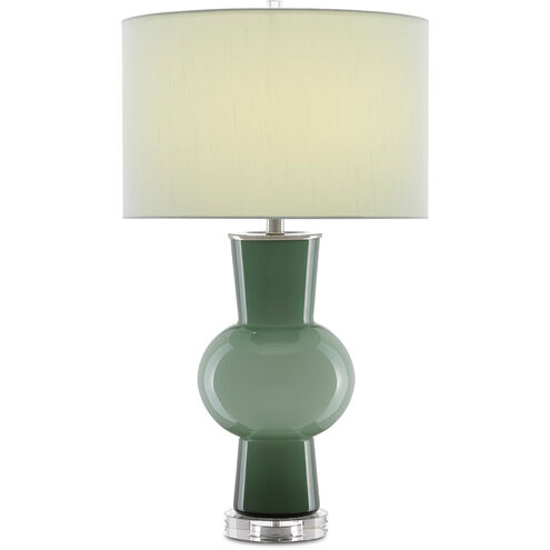 Duende 30 inch 150.00 watt Light and Dark Green/Polished Nickel/Clear Table Lamp Portable Light