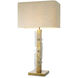 Mirabella 39.37 inch 60 watt Vintage Brass and Handmade Glass Table Lamp Portable Light