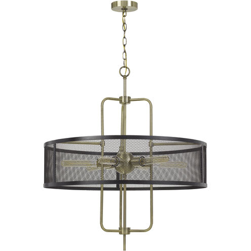 Leiden 6 Light 5 inch Antique Brass/Black Chandelier Ceiling Light