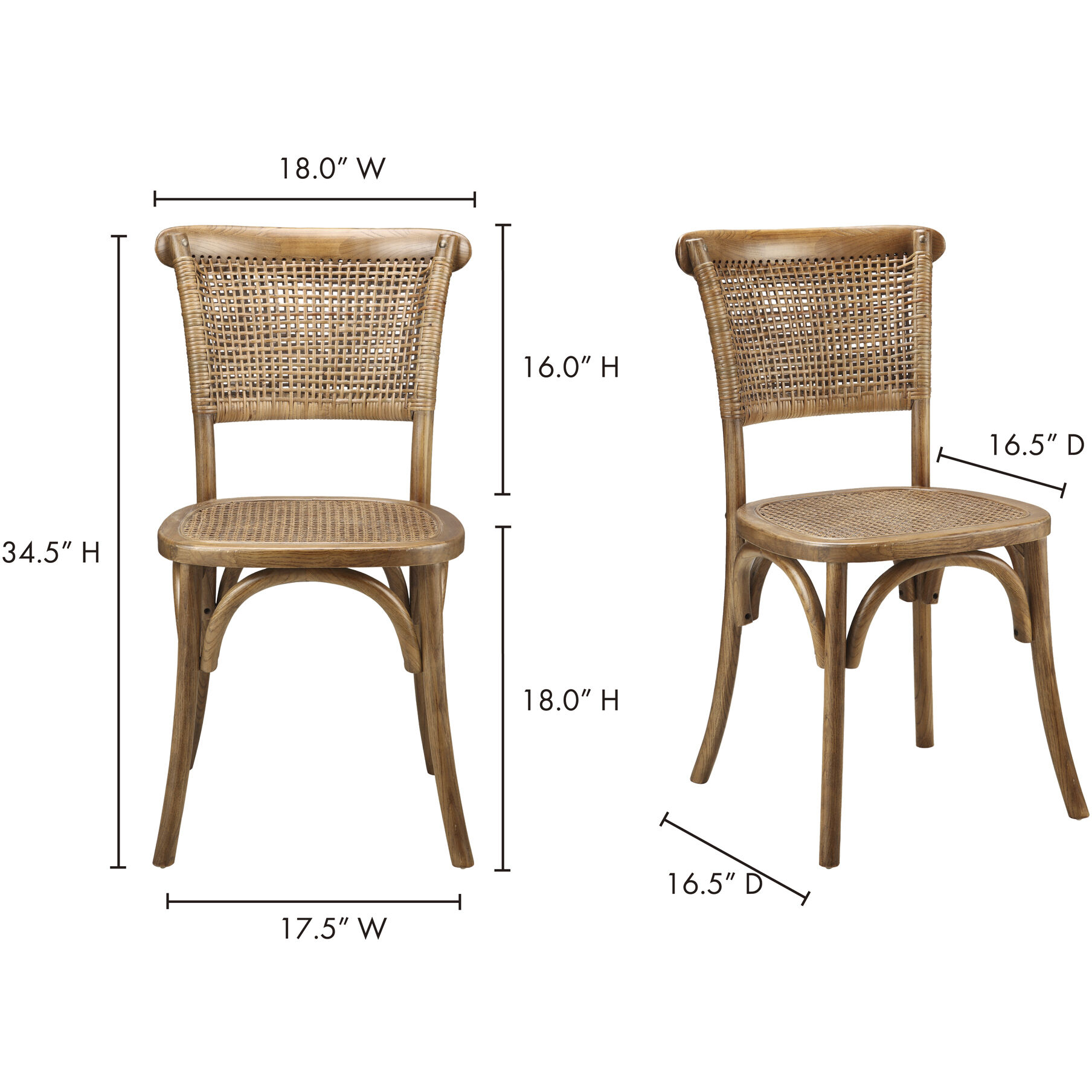 Churchill Brown Dining Chair, Set of 2