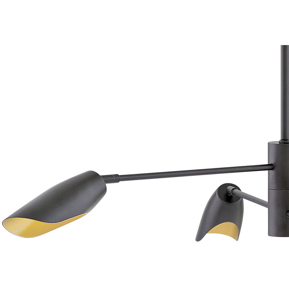 Bowery LED 39.25 inch Black Chandelier Ceiling Light, Semi-Flush Mount