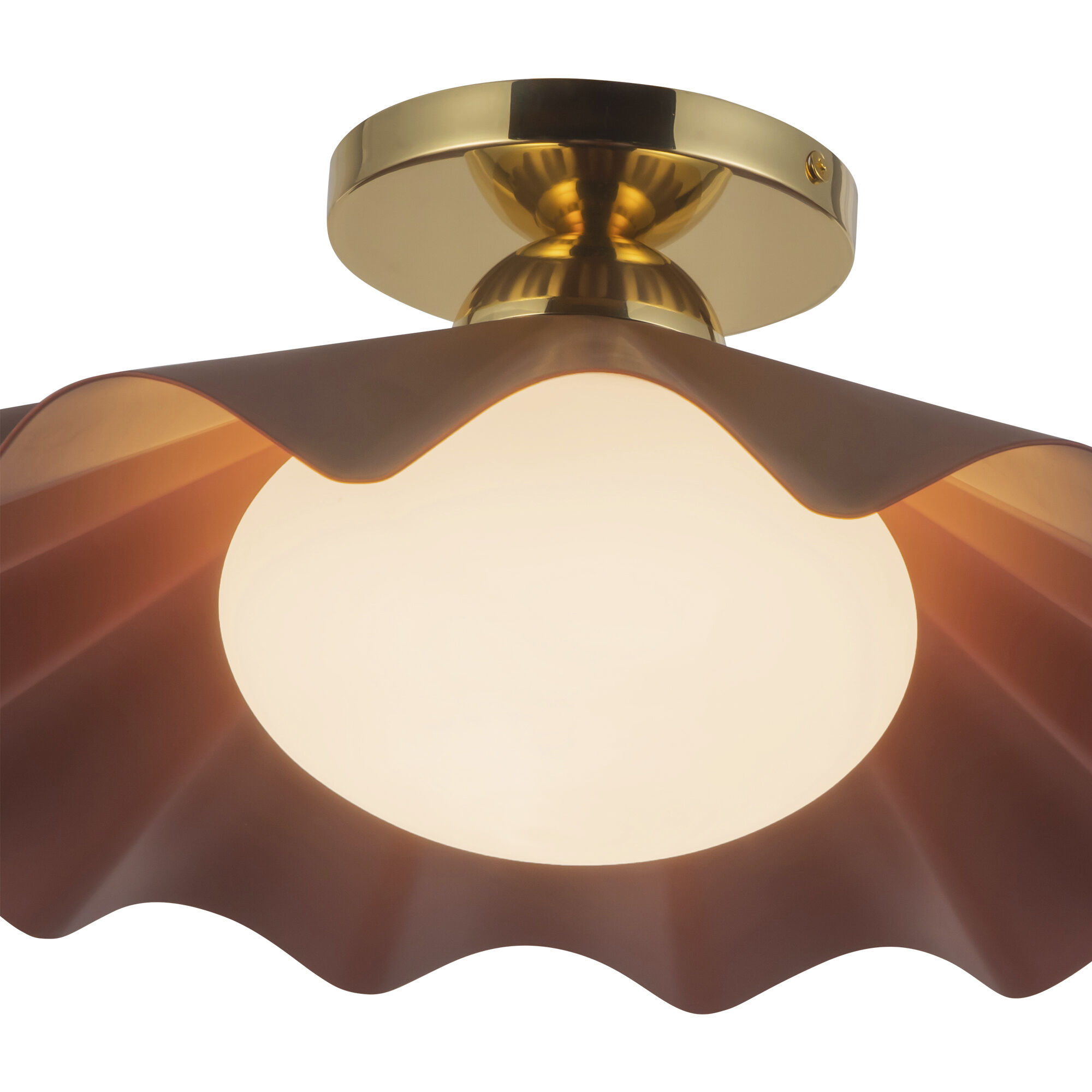 Furrow 1 Light 16 inch Burgundy Semi-Flush Mount Ceiling Light