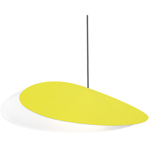 Papillons LED 16 inch Satin Black Pendant Ceiling Light in Satin Yellow