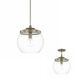 Mid Century 1 Light 11.25 inch Aged Brass Pendant Ceiling Light, Convertible Dual Mount