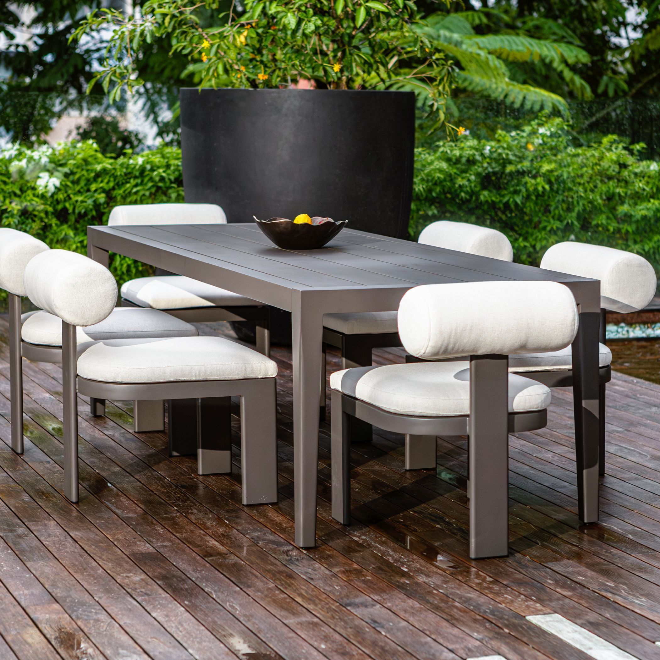 Polanco 92 X 29.75 inch Java Black Outdoor Dining Table