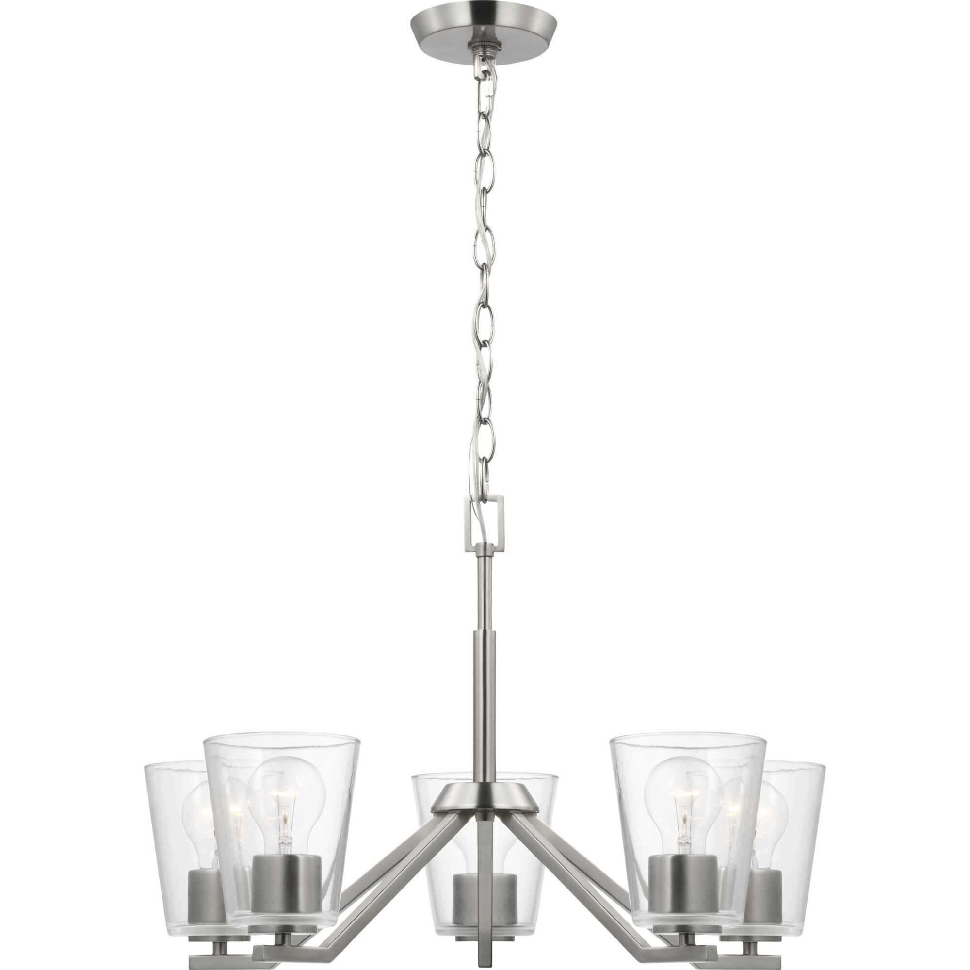 Vertex 5 Light 22.5 inch Brushed Nickel Chandelier Ceiling Light