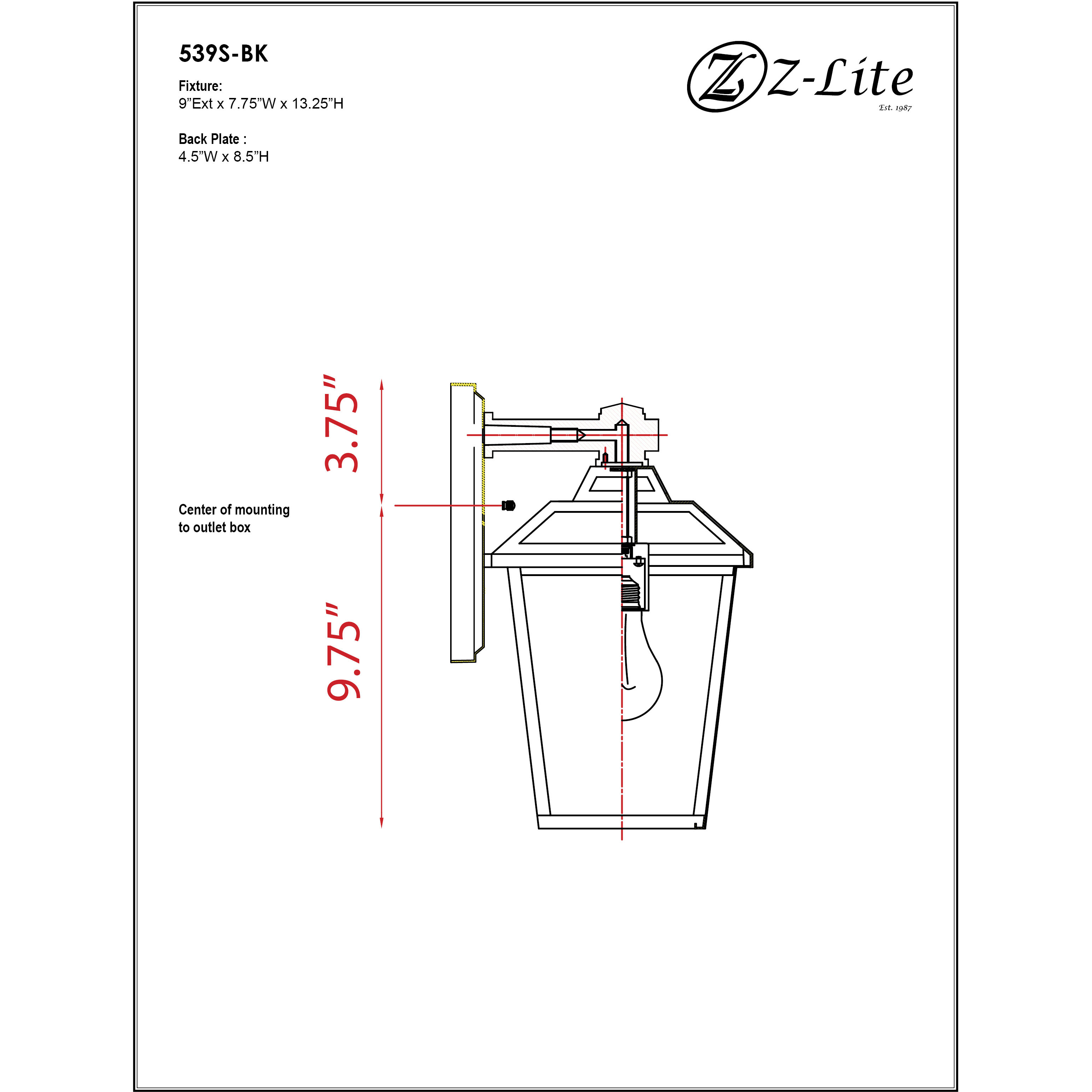 Bayland Outdoor Wall Light in Black