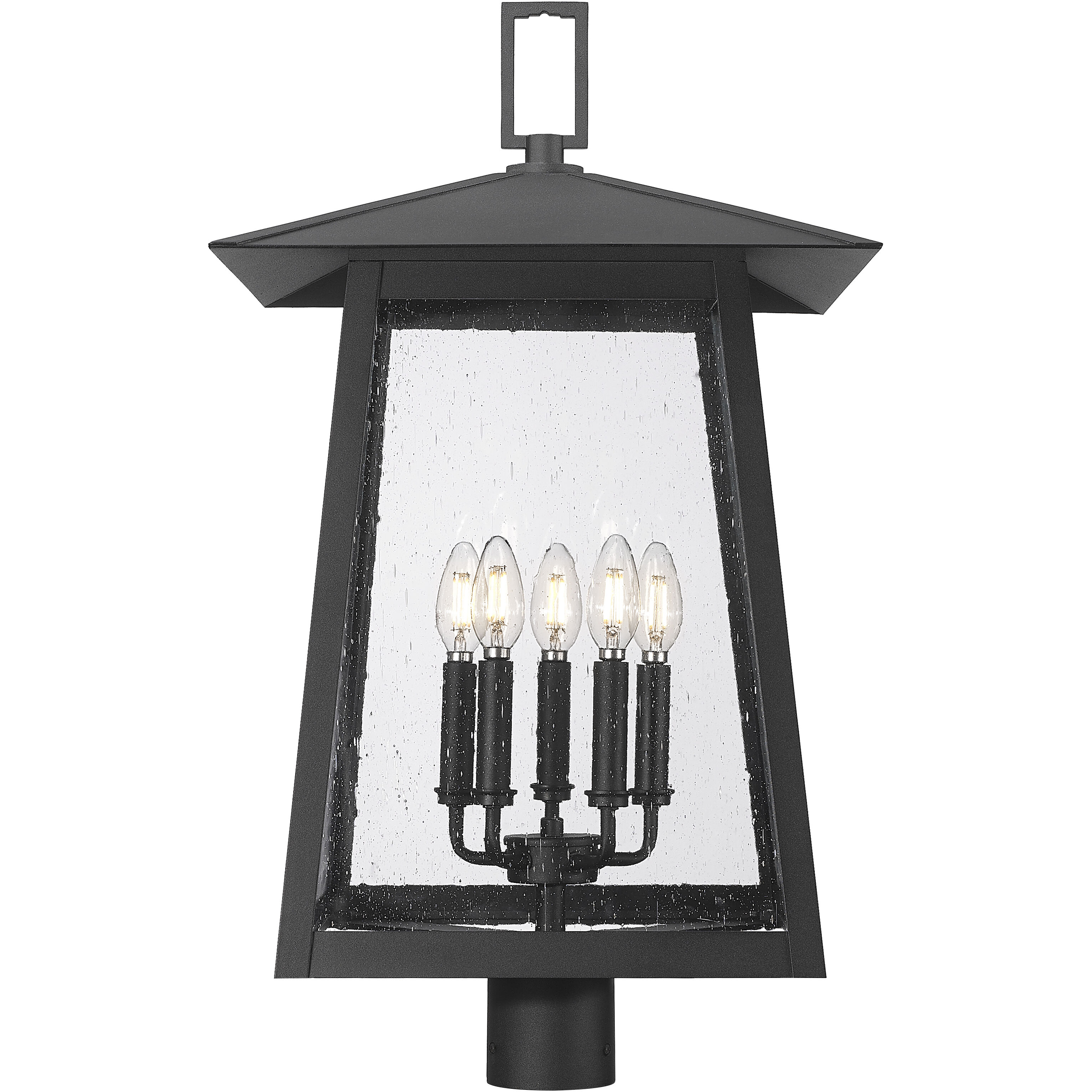 Rainer 5 Light 27.5 inch Black Outdoor Post Mounted Fixture in G9