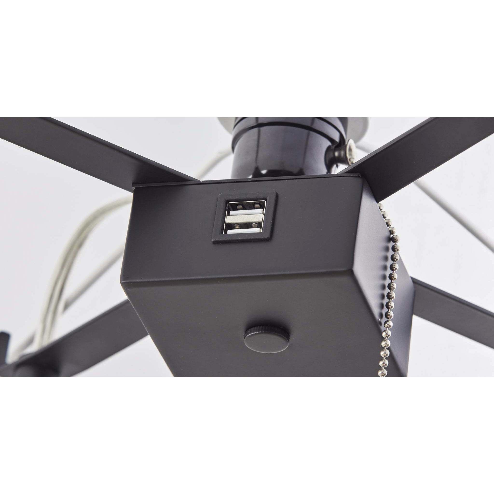 Henry 63 inch 150.00 watt Black / Natural Wood Shelf Floor Lamp Portable Light, AdessoCharge