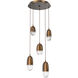 Pebble LED Flat Bronze Chandelier Ceiling Light, Multi-Port
