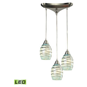 Bay of Campeche LED 12 inch Satin Nickel Multi Pendant Ceiling Light, Configurable