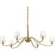 Barcelona 6 Light 40.25 inch Natural Brass Chandelier Ceiling Light