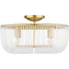 C&M by Chapman & Myers Pierce 4 Light 20 inch Burnished Brass Flush Mount Ceiling Light