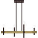 Denmark 4 Light 7 inch Bronze with Antique Brass Accents Chandelier Ceiling Light