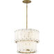 Simone LED 17.5 inch Burnished Gold Foyer Ceiling Light in Alabaster, Semi-flush Mount