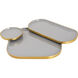 Harward Gray Enamel with Brushed Brass Tray, Set of 3