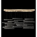 Elevate 8 Light 62 inch Gold Pendant Ceiling Light in Gold Leaf, Ebony Stardust Spires Studio Glass