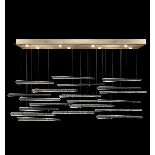 Elevate 8 Light 62 inch Gold Pendant Ceiling Light in Gold Leaf, Ebony Stardust Spires Studio Glass