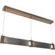 Parallel LED Flat Bronze Linear Pendant Ceiling Light in 3000K LED, Smoke Granite