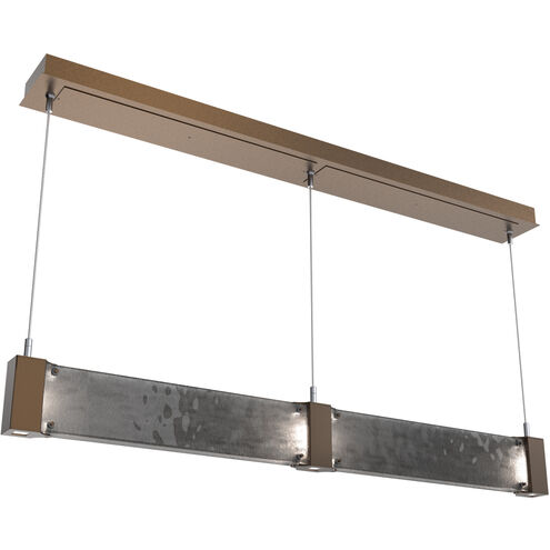 Parallel LED Flat Bronze Linear Pendant Ceiling Light in 3000K LED, Smoke Granite