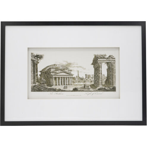 Smithsonian Black/Beige/Black Architectural Wall Art, The Pantheon Temple of Concord