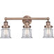Canton 3 Light 23.25 inch Antique Copper Bath Vanity Light Wall Light in Clear
