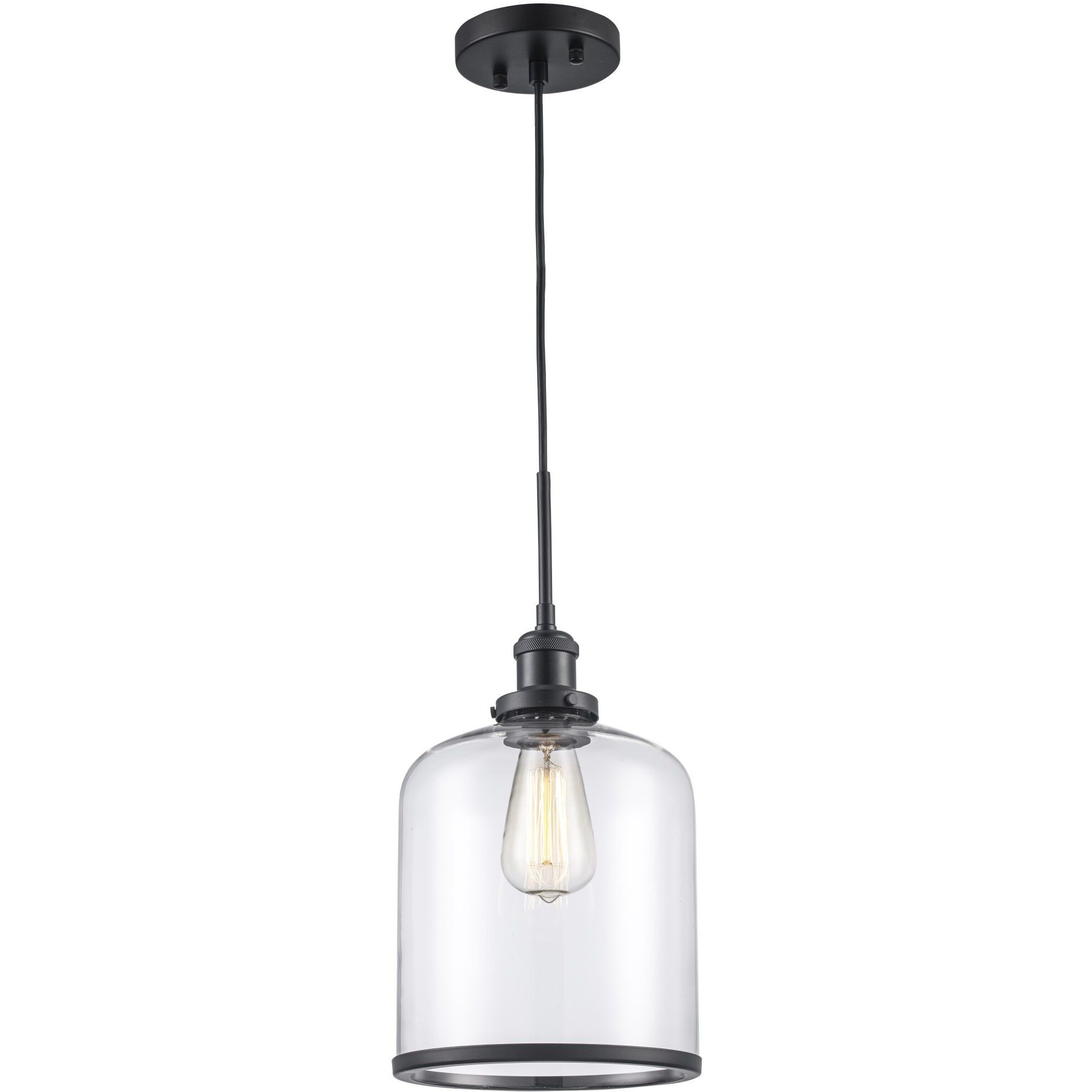 Dorina 1 Light 8 inch Black Jar Pendant Ceiling Light