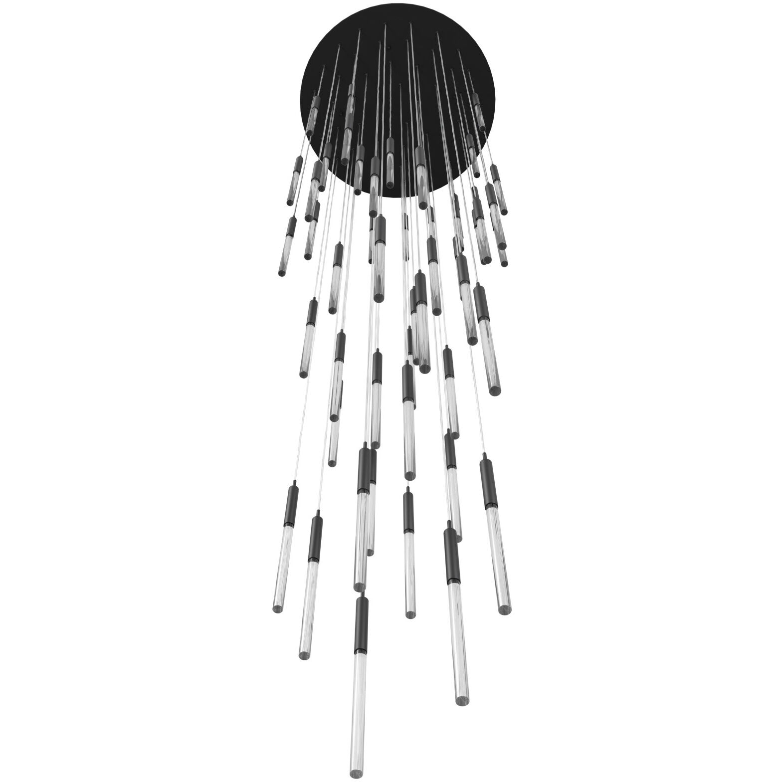 Main St. Snow LED 37 inch Black Multi Port Pendant Ceiling Light