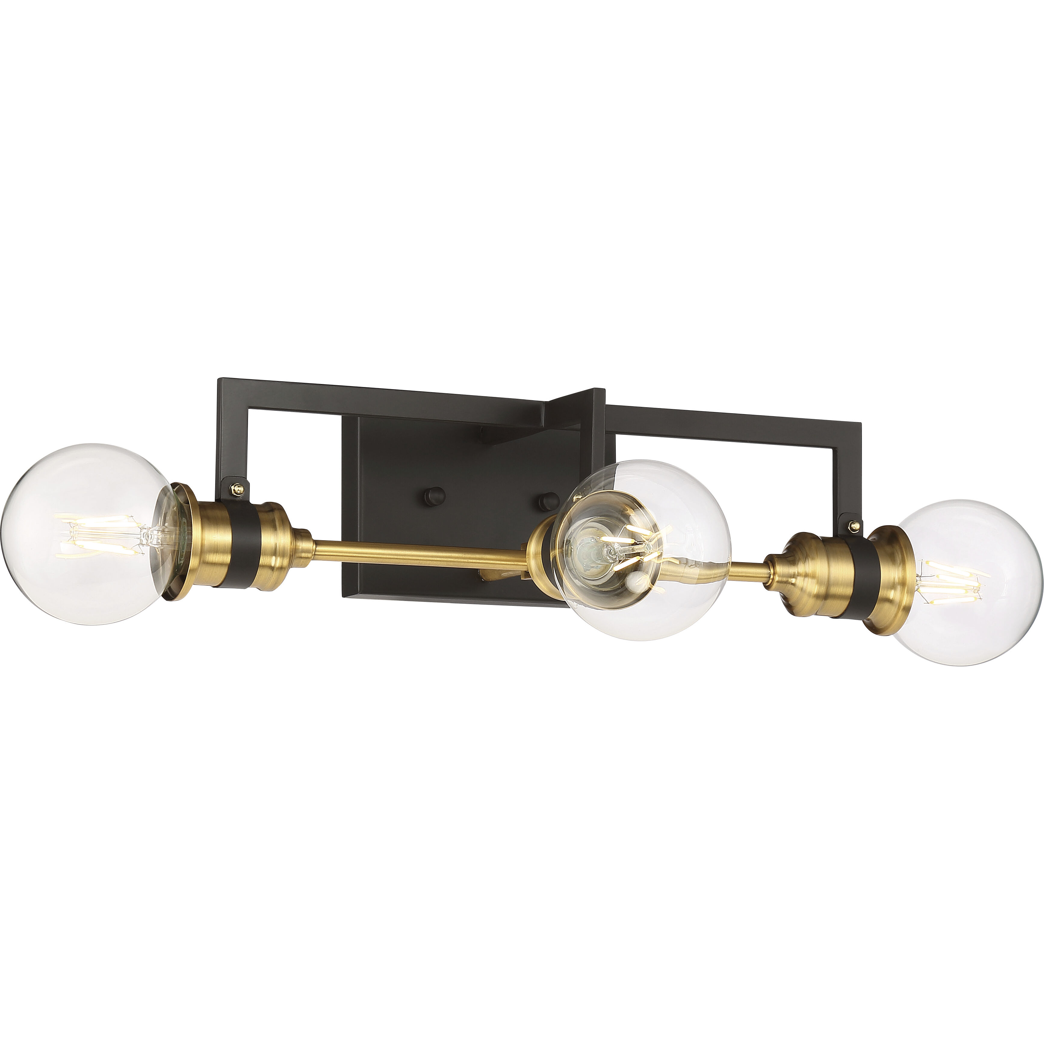 Intention 3 Light 17 inch Warm Brass and Black Vanity Light Wall Light